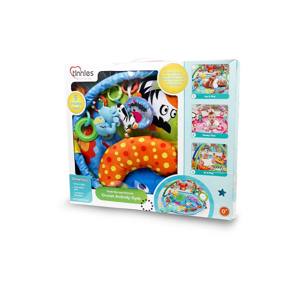 Unisex Baby Play Mat – 4-in-1 with 5 Toys (0–12 Months)